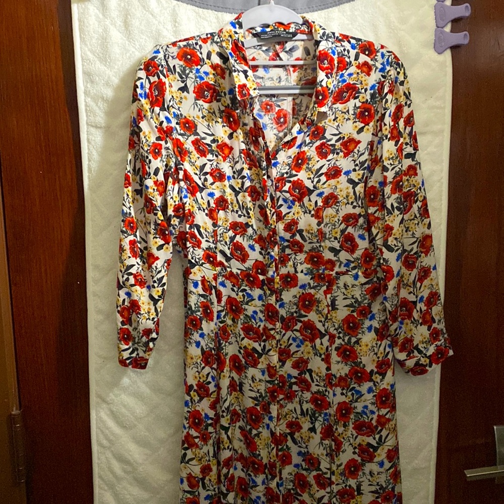 Zara woman premium denim collection maci floral dress